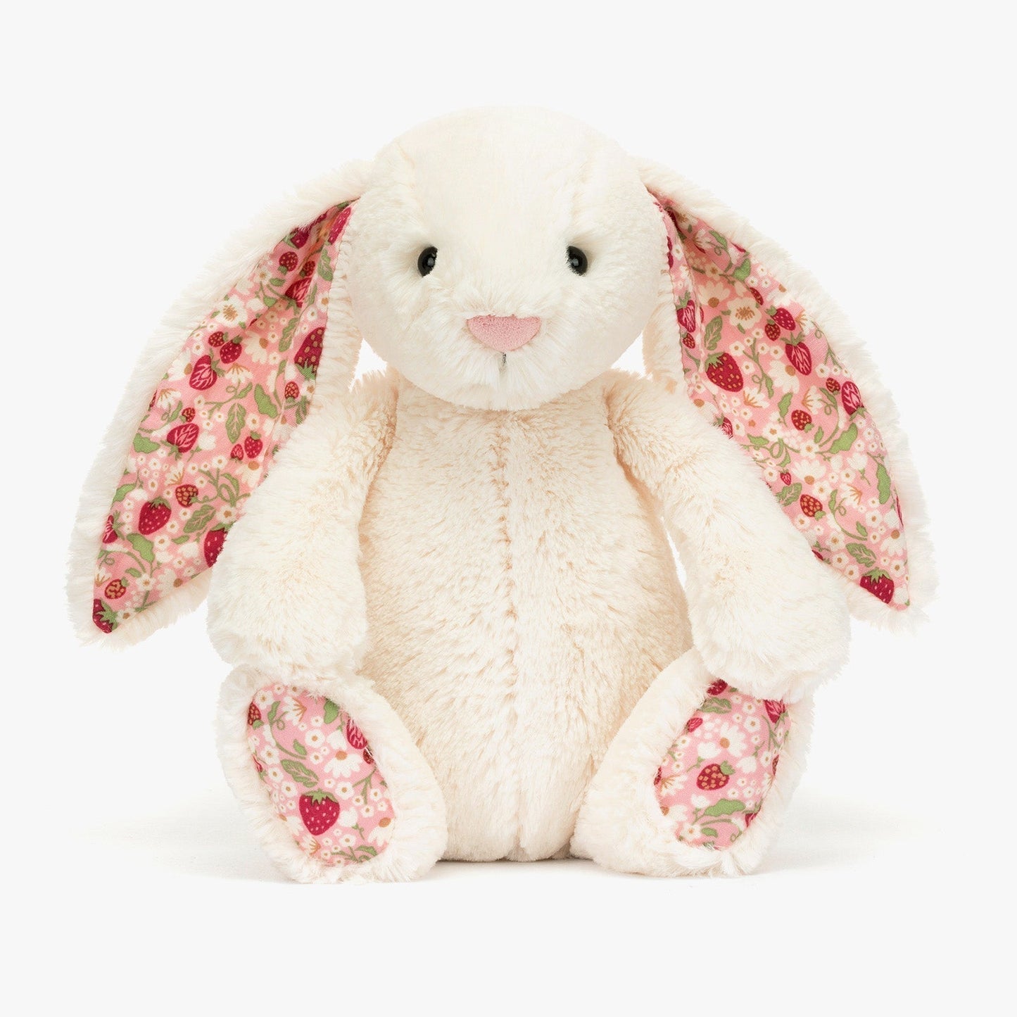 Soft Plush Cream Bunny Toy with Floral Ears – Cuddly Stuffed Animal for Kids