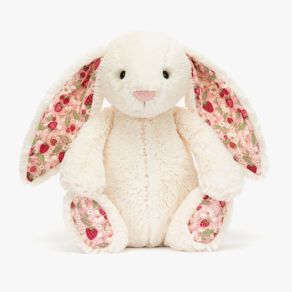 Soft Plush Cream Bunny Toy with Floral Ears – Cuddly Stuffed Animal for Kids