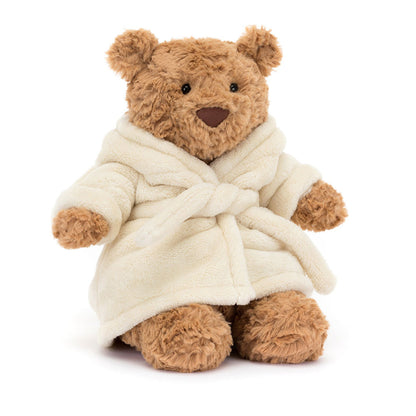 Soft Plush Teddy Bear with Cozy Bathrobe – Cuddly Stuffed Animal for Kids