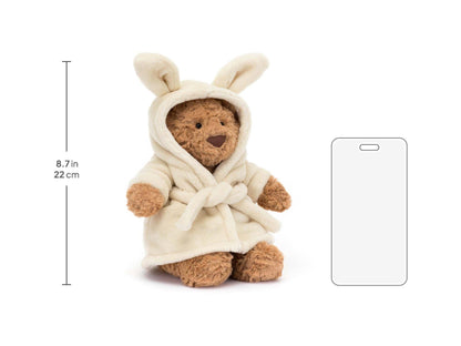 Soft Plush Teddy Bear with Cozy Bathrobe – Cuddly Stuffed Animal for Kids