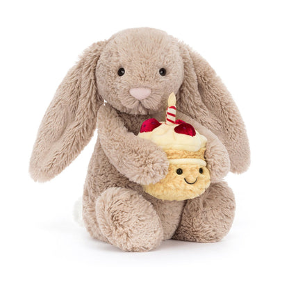 Soft Plush Bunny Toy – Birthday Edition Cuddly Stuffed Animal for Kids