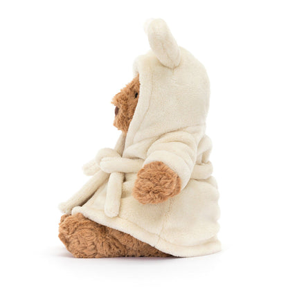 Soft Plush Teddy Bear with Cozy Bathrobe – Cuddly Stuffed Animal for Kids